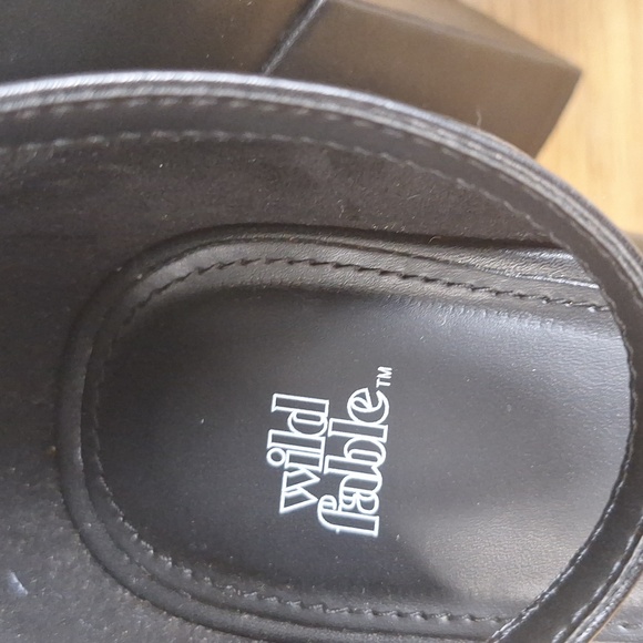 Wild Fable Black Square Toe Platform Block Heels Pumps Ankle Strap Size 8.5 - Picture 12 of 13